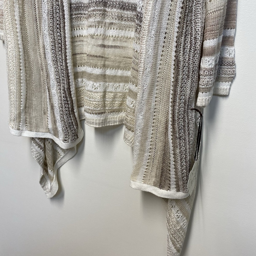 Knox Rose Cardigan Women Size 2XL Open Front Long Sleeve Stripes Earth Tones - Picture 4 of 9